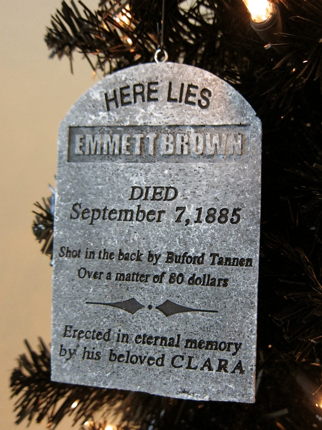 Doc Emmett Brown Back To The Future Mini Ornament Tombstone