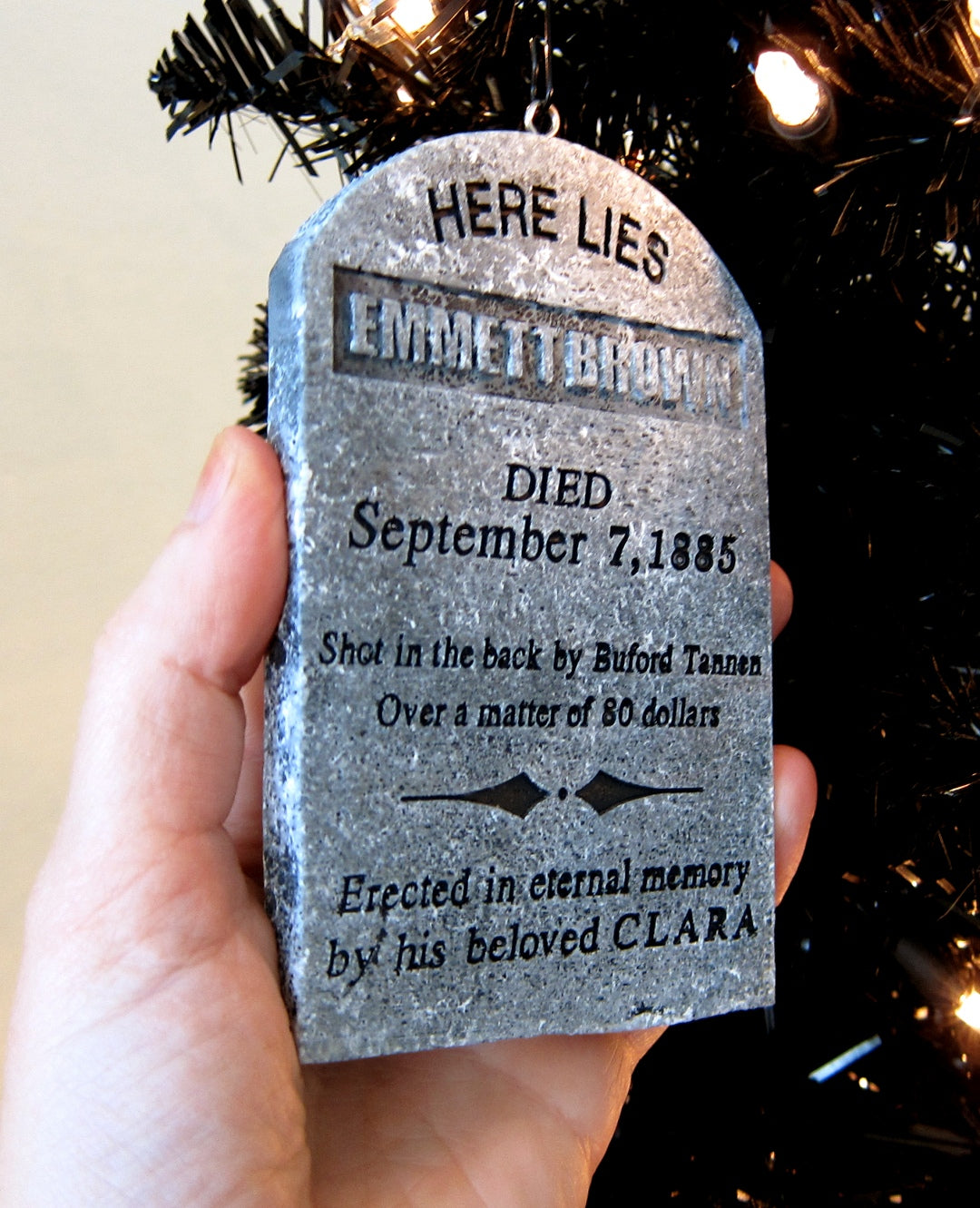 Doc Emmett Brown Back To The Future Mini Ornament Tombstone