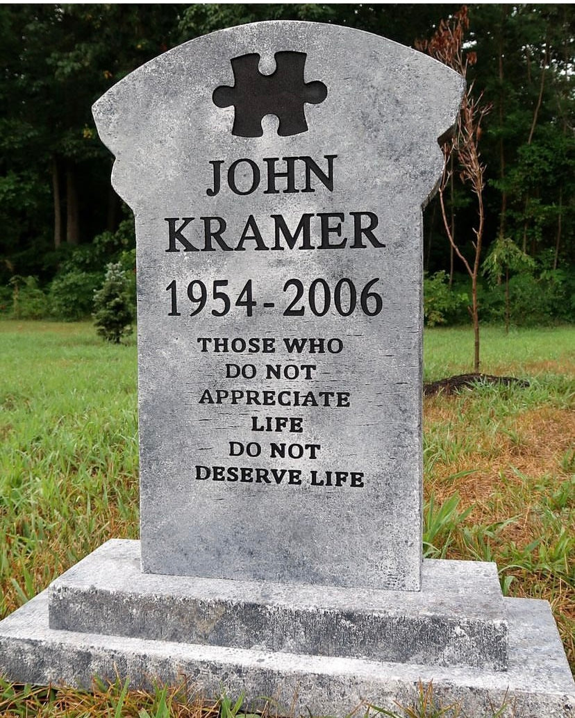 John Kramer Jigsaw SAW Tombstone Cemetery Haunts john-kramer-jigsaw-saw-tombstone-cemetery-haunts