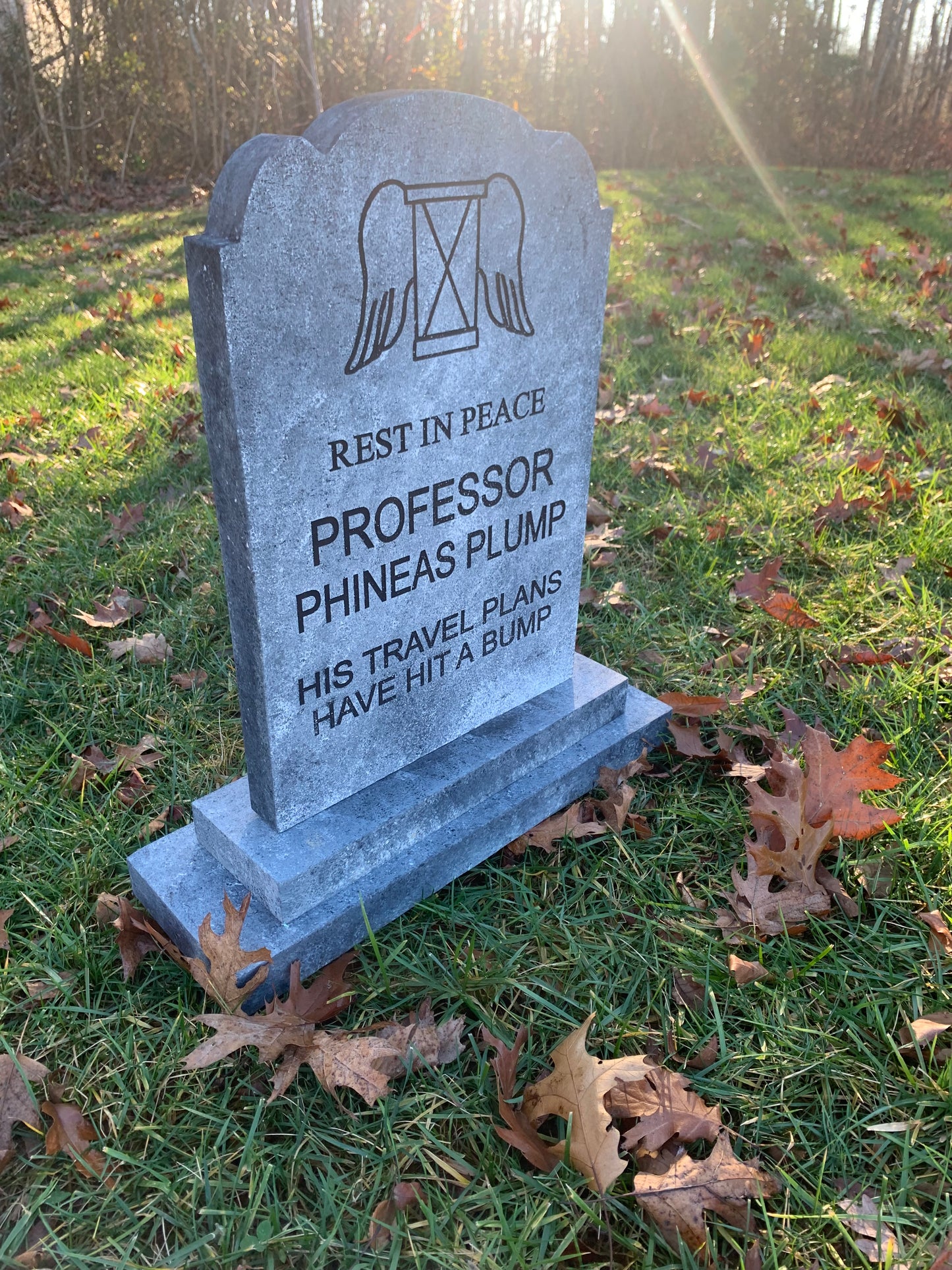 Professor Phineas Plump Hitchhiking Ghosts Haunted Mansion Halloween Tombstone