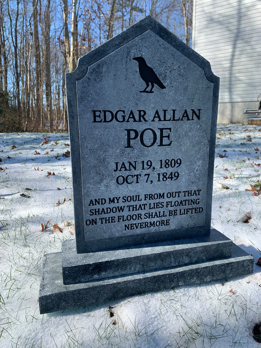 Edgar Allan Poe Raven Poem Halloween Tombstone