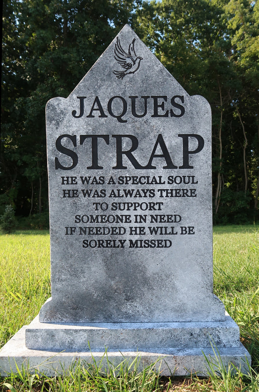 Jaques Strap Funny Halloween Tombstone