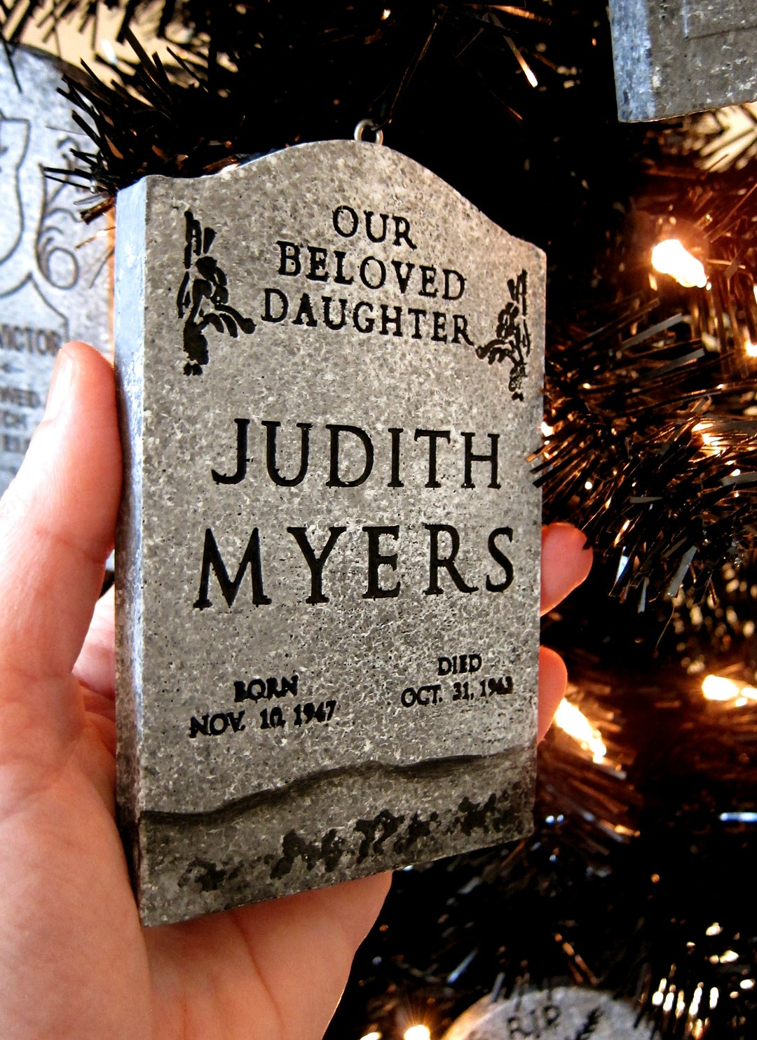Judith Myers Halloween Mini Ornament Tombstone