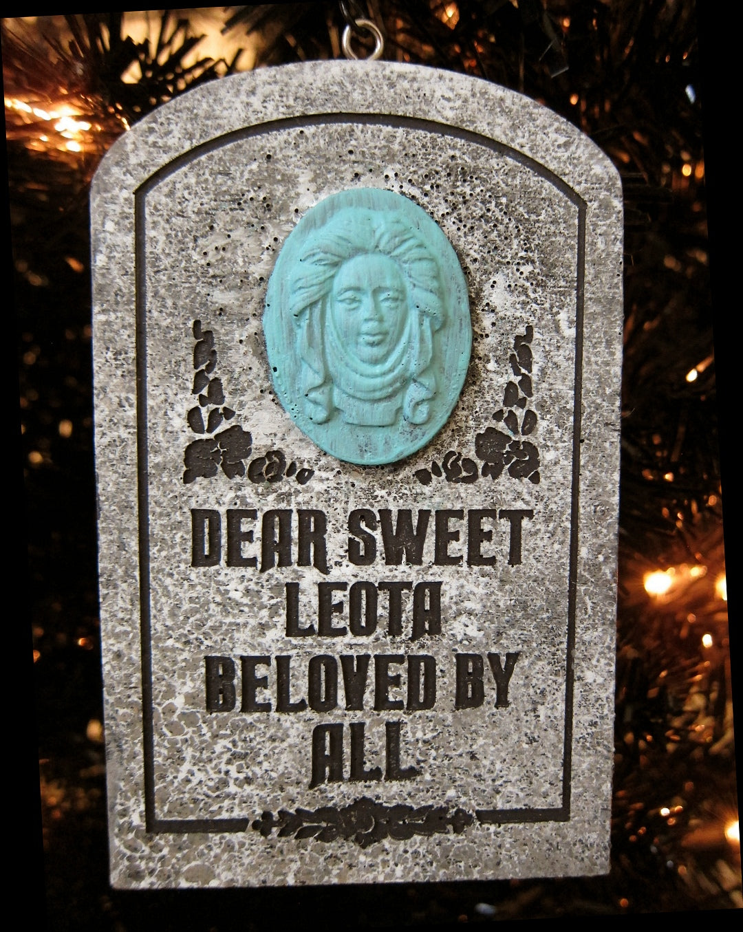 Madame Leota Haunted Mansion Mini Ornament Tombstone