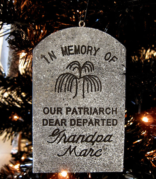 Grandpa Marc Haunted Mansion Mini Ornament Tombstone