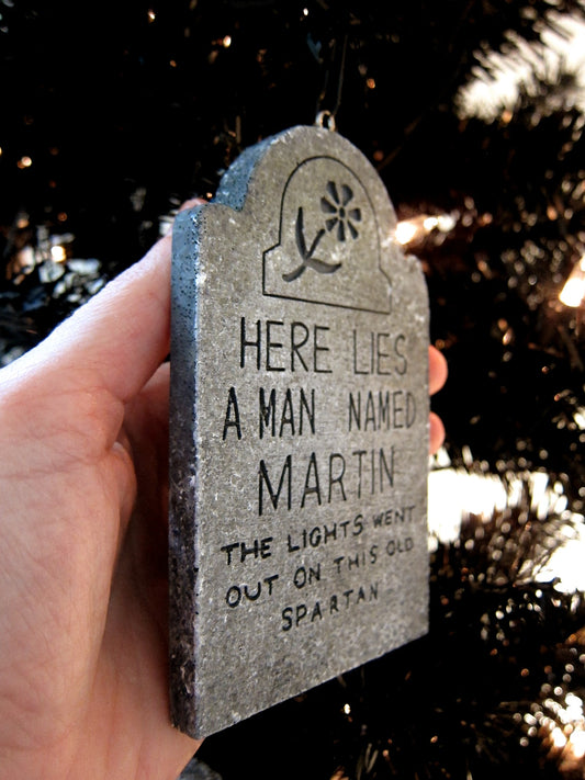 A Man Named Martin Haunted Mansion Mini Ornament Tombstone
