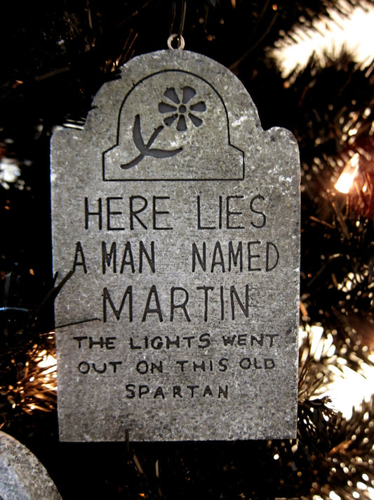 A Man Named Martin Haunted Mansion Mini Ornament Tombstone