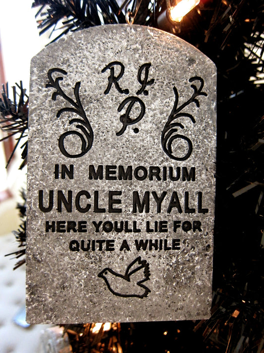 Uncle Myall Haunted Mansion Mini Ornament Tombstone
