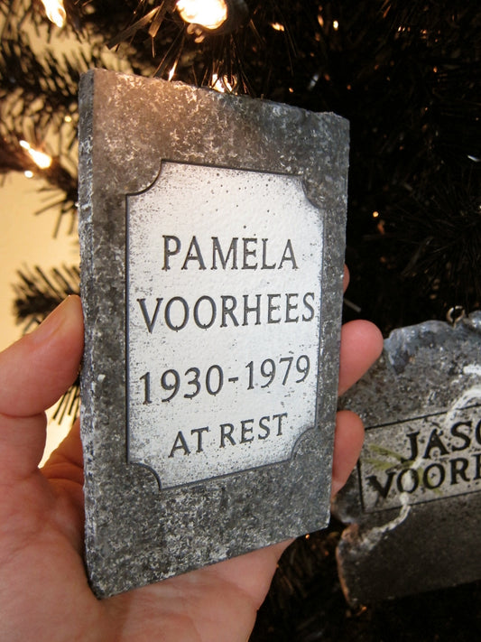 Pamela Voorhees Friday the 13th Mini Ornament Tombstone