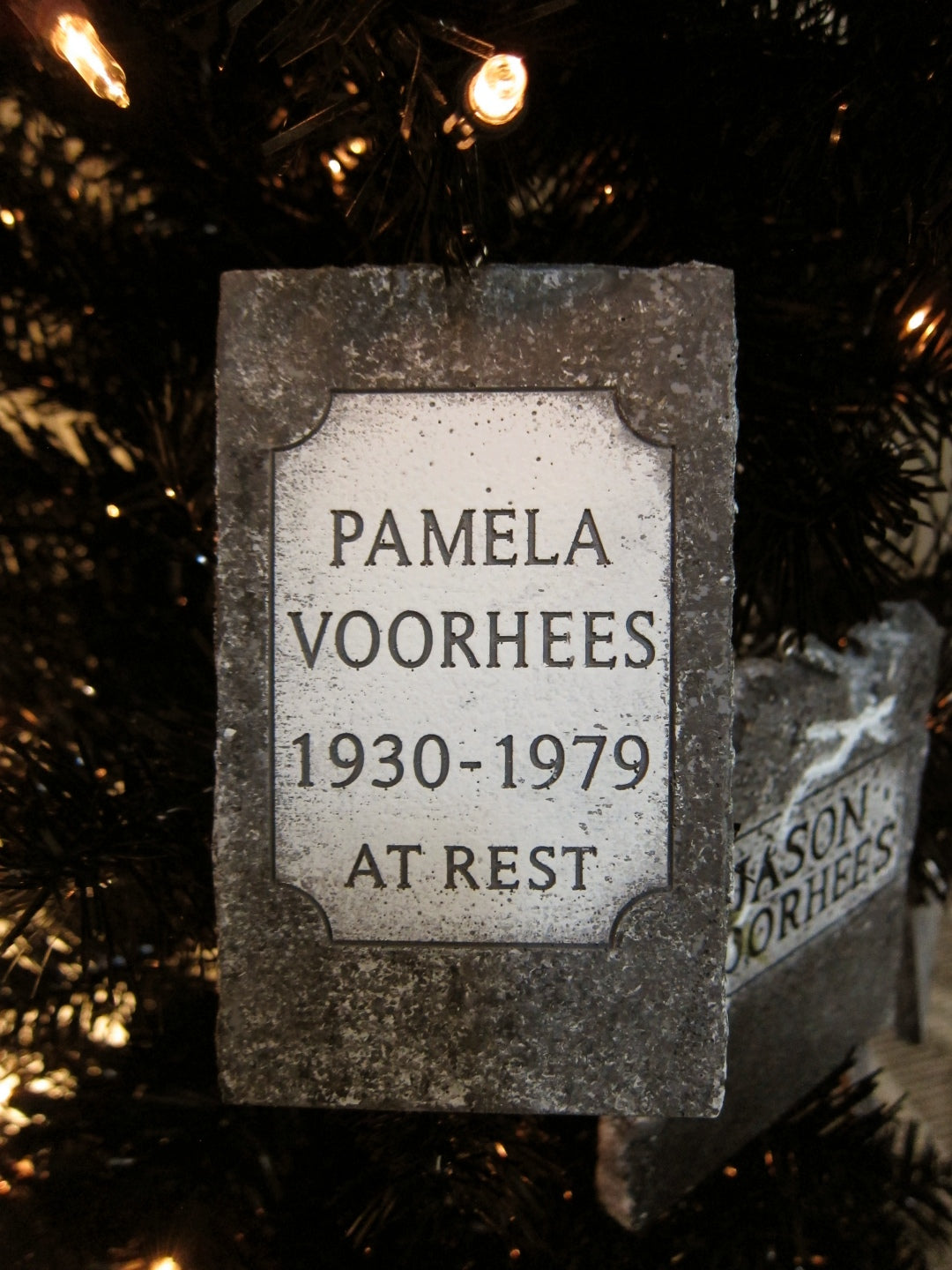 Pamela Voorhees Friday the 13th Mini Ornament Tombstone
