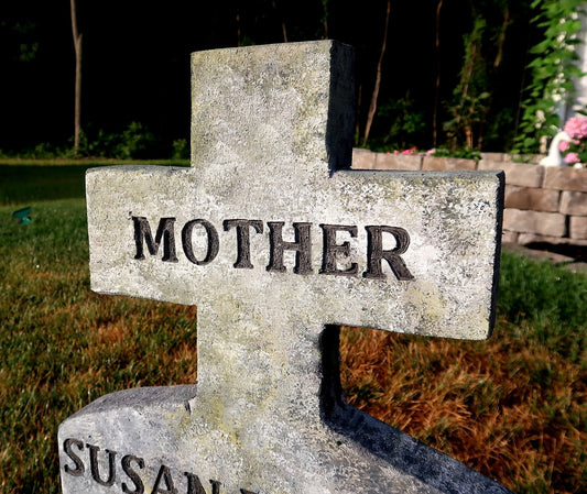 Mother-Son Tombstone Cemetery Prop