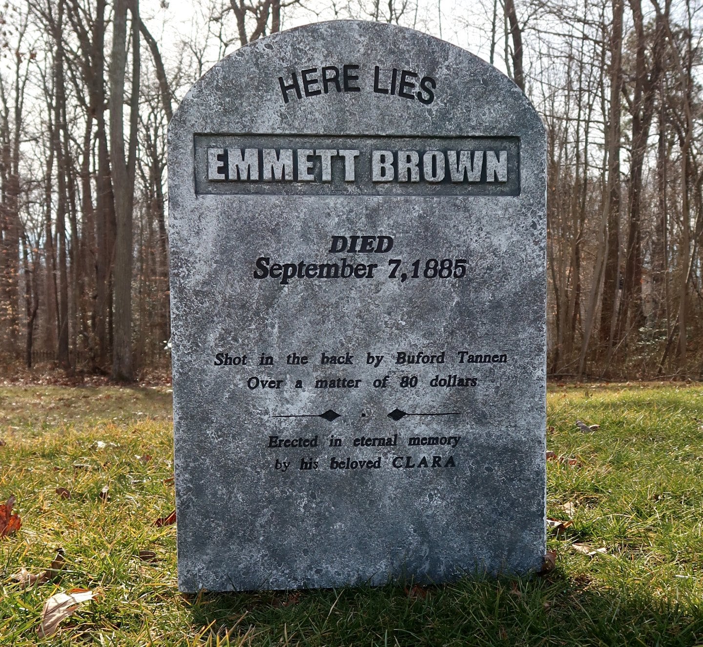 Emmett Brown "DOC" Back to the Future 3 III Tombstone