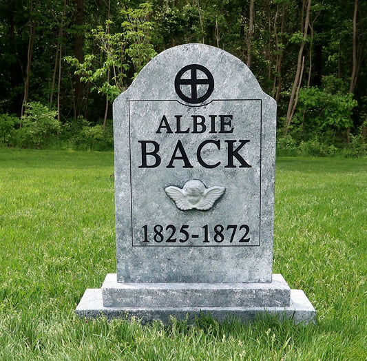 Albie Back Silly Halloween Tombstone