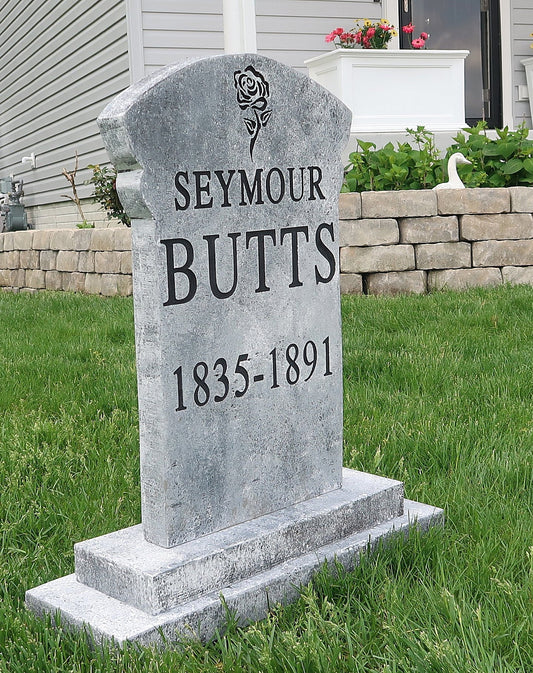 SEYMOUR BUTTS Silly Halloween Tombstone Yard Prop