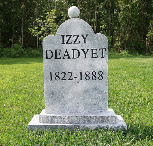 IZZY DEADYET Silly Halloween Tombstone Prop
