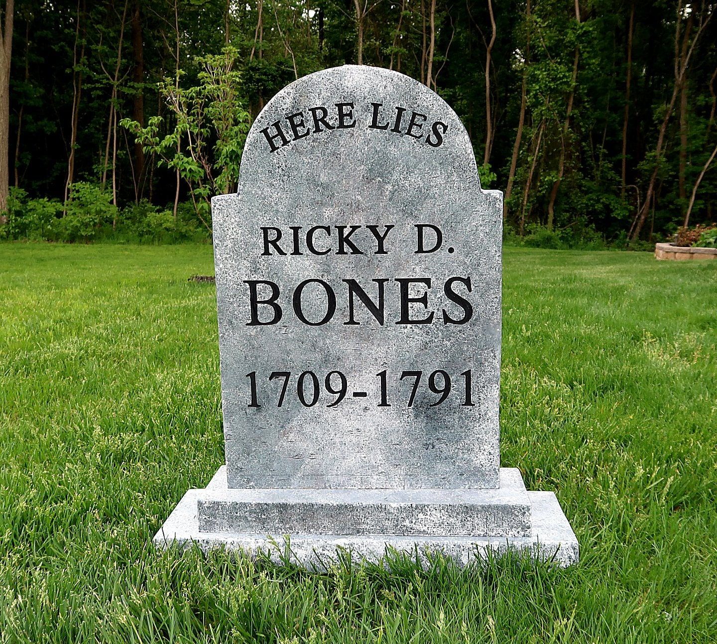 RICKY D BONES Silly Halloween Tombstone Prop