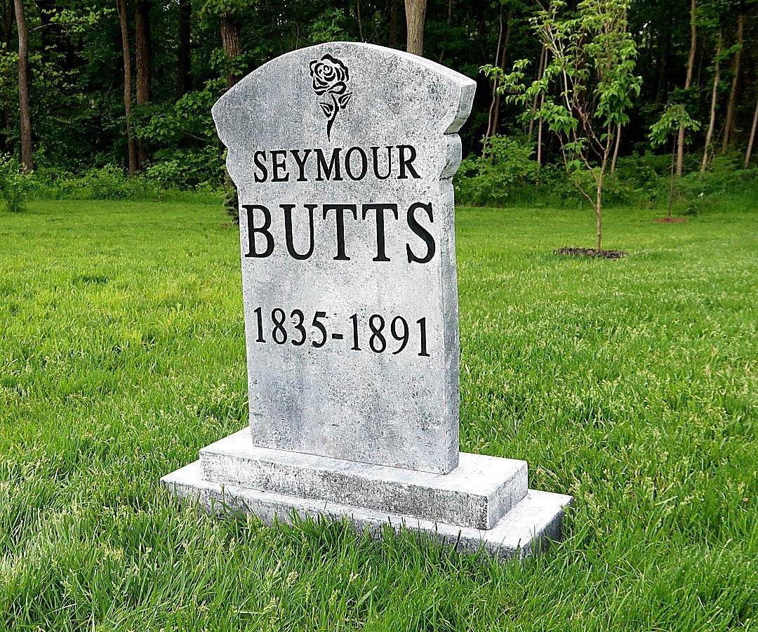 SEYMOUR BUTTS Silly Halloween Tombstone Yard Prop