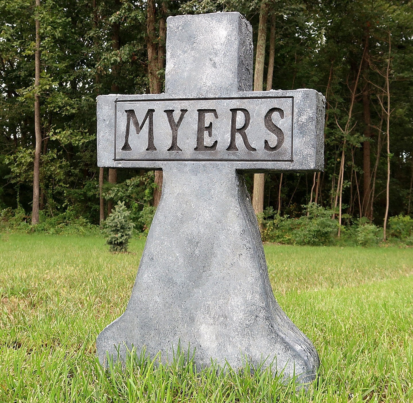 MYERS Cross Halloween Tombstone 32" Tall