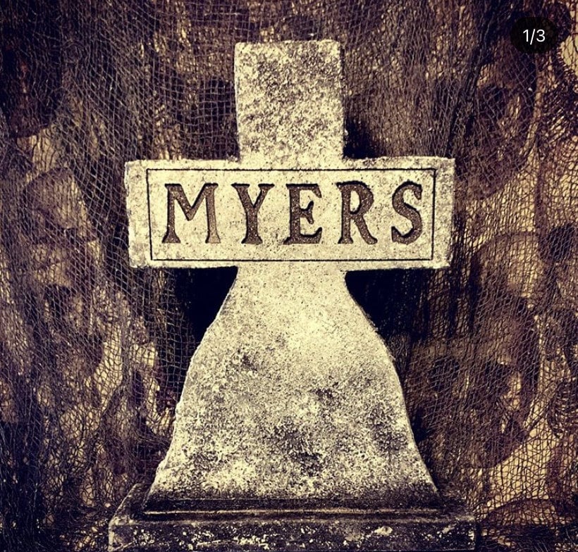 Myers Cross Halloween Mini Tombstone