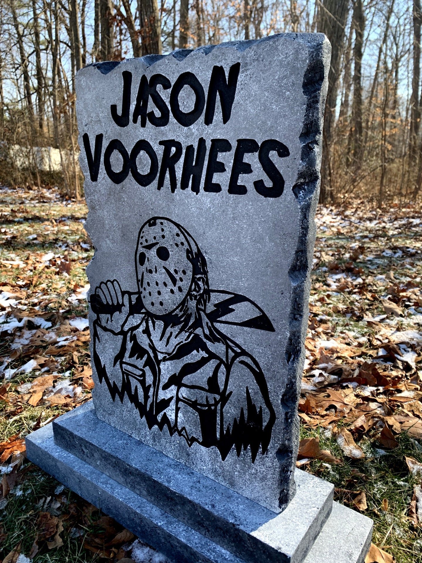 Jason Voorhees Friday the 13th Halloween Character Tombstone