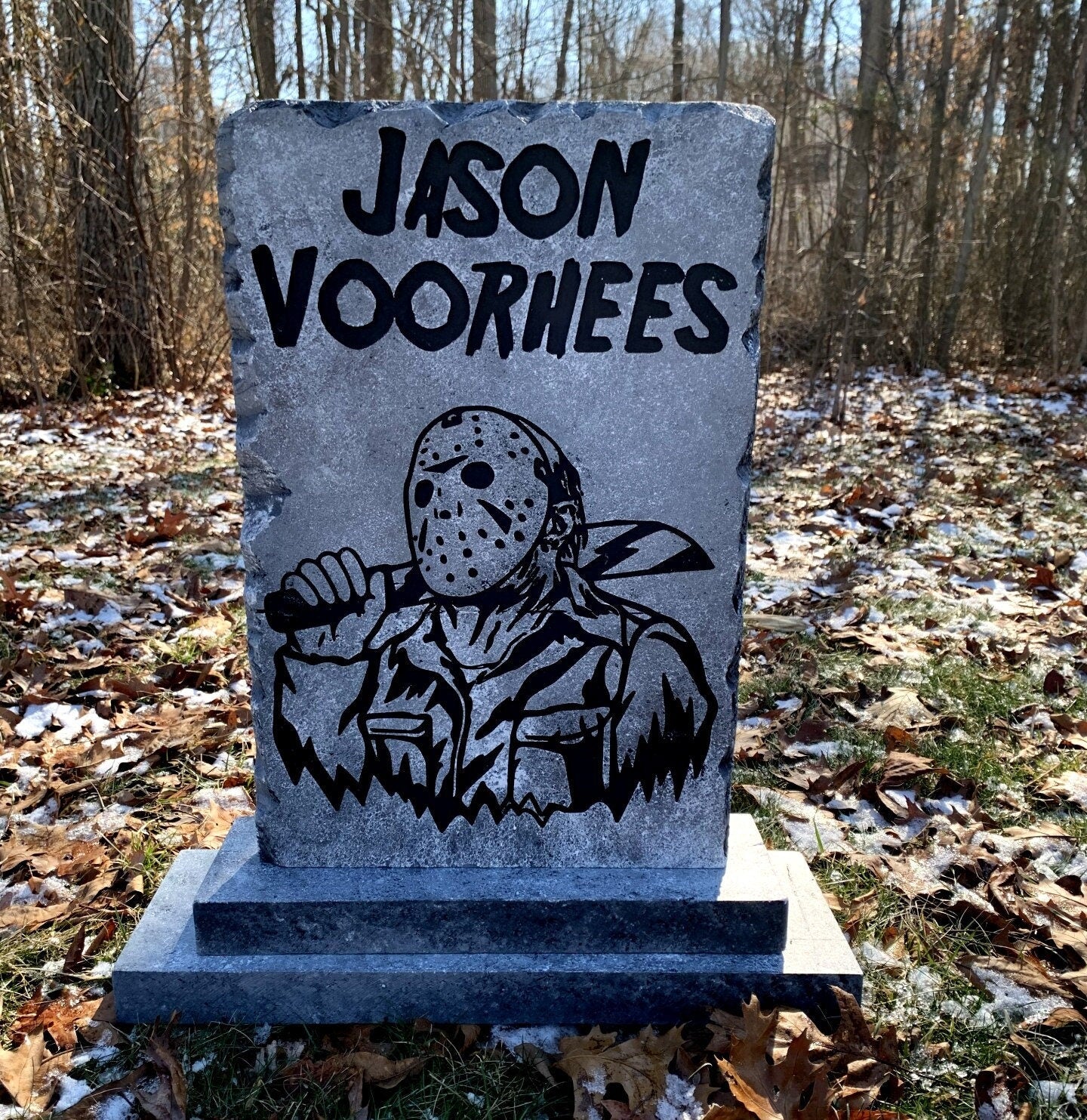 Jason Voorhees Friday the 13th Halloween Character Tombstone