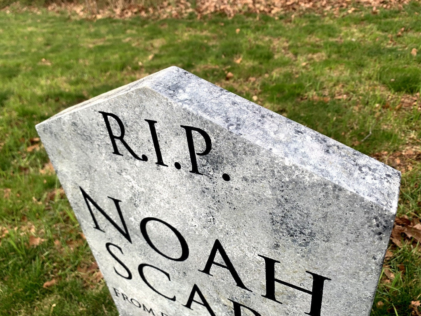 Noah Scape from Death or Taxes Funny Halloween Tombstone