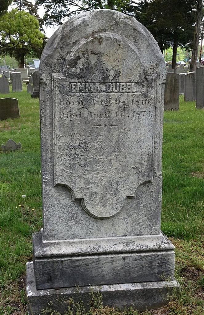 Emma Dubel Tombstone To Scale Cemetery Tombstone